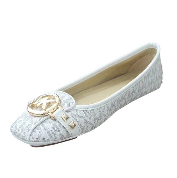 Michael Kors Lillie Logo Women's White Loafers Moccasin